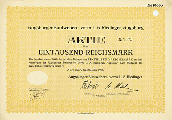 Augsburger Buntweberei vorm. L. A. Riedinger