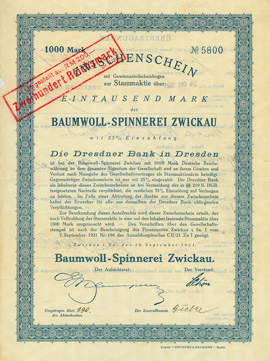 Baumwoll-Spinnerei Zwickau