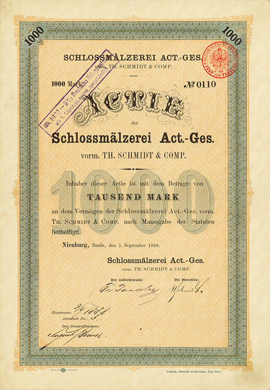 Schlossmälzerei Act.-Ges. vorm. Th.Schmidt & Comp.