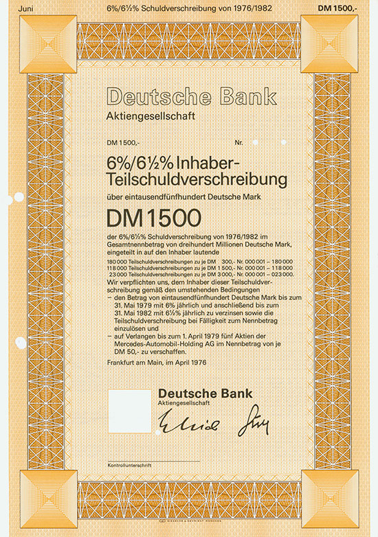 Deutsche Bank / Mercedes-Automobil-Holding AG