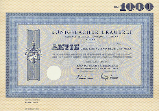 Königsbacher Brauerei Aktiengesellschaft vorm. Jos. Thillmann