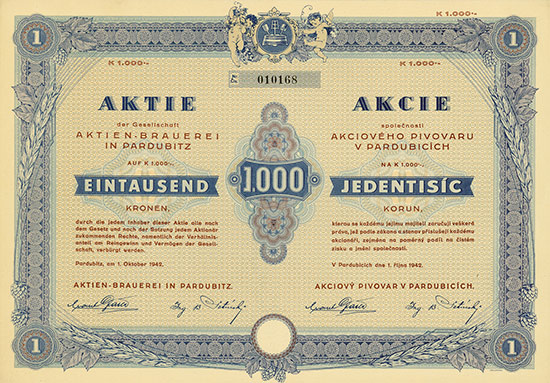 Aktien-Brauerei in Pardubitz / Akciovy Pivovar v Pardubicich