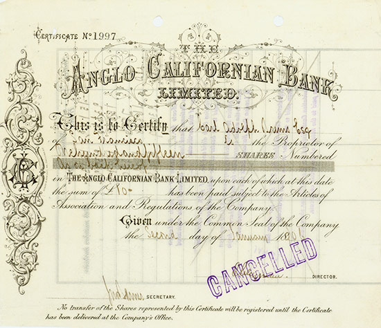 Anglo Californian Bank, Limited