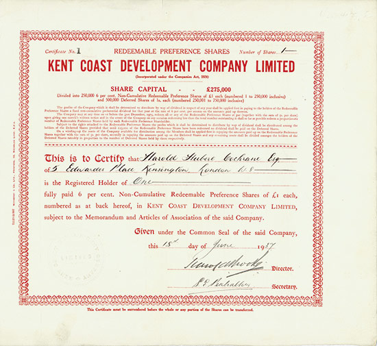 Kent Coast Development Company Limited