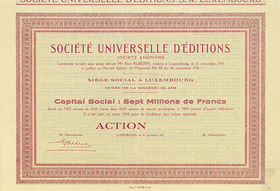 Société Universelle d'Éditions Société Anonyme