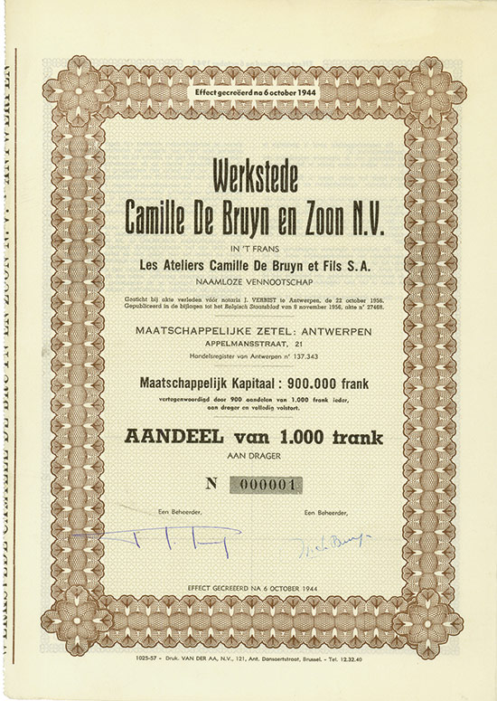 Werkstede Camille De Bruyn en Zoon N.V.