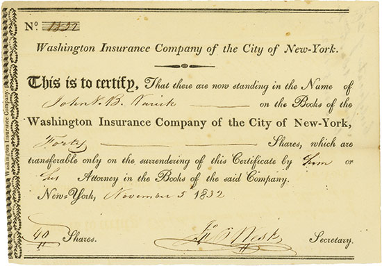Washington Insurance Company of the City of New-York