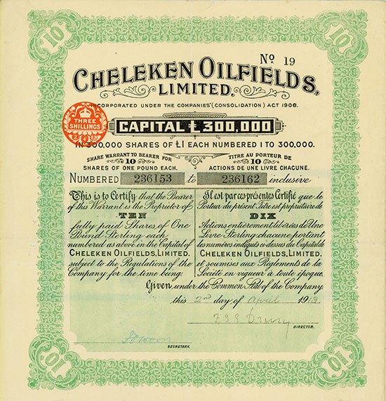 Cheleken Oilfields, Limited