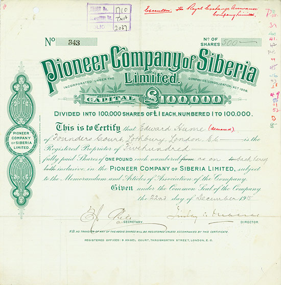 Pioneer Company of Siberia Limited