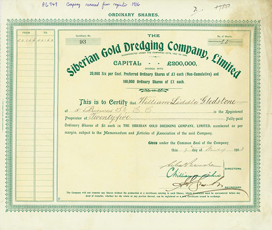 Siberian Gold Dredging Company, Limited