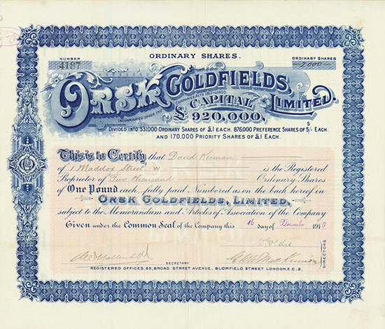 Orsk Goldfields, Limited