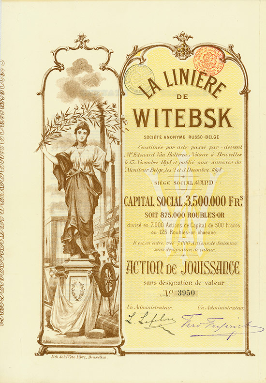 La Liniere de Witebsk Société Anonyme Russo-Belge [2 Stück]