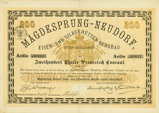 Mägdesprung-Neudorf, Eisen- und Silberhütten-Bergbau-AG