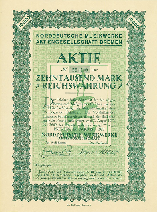 Norddeutsche Musikwerke AG [MULTIAUKTION 11]