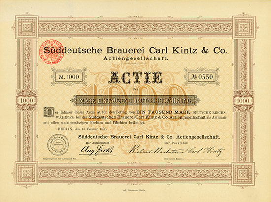Süddeutsche Brauerei Carl Kintz & Co. AG