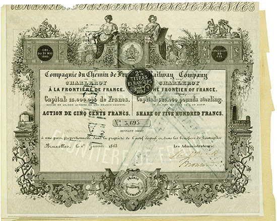 Compagnie du Chemin de Fer de Charleroy á la Frontiére de France / Railway Company from Charléroy to the Frontier of France
