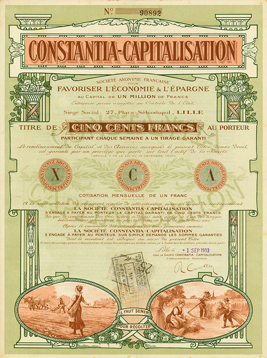 Constantia-Capitalisation Société Anonyme Francaise pour Favoriser l'Économie & l'Épargne