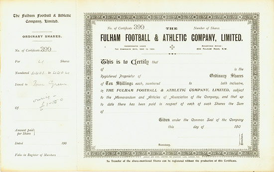 Fulham Football & Athletic Company, Limited