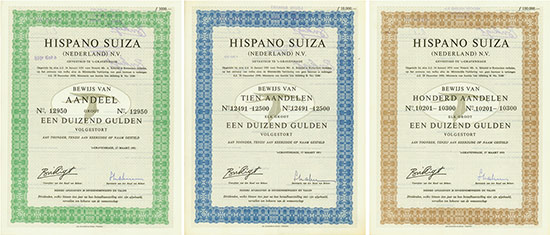 Hispano Suiza (Nederland) N. V. [3 Stück]