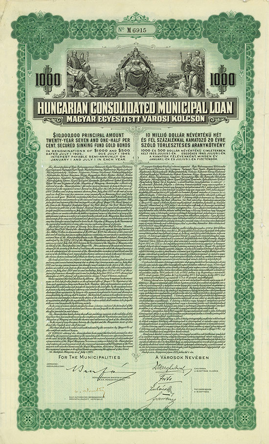 Hungarian Consolidated Municipal Loan (Magyar Egyesitett Városi Kölcsön)