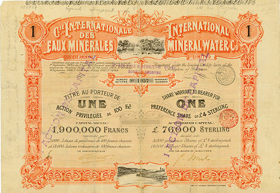 International Mineral Water Co. Limited / Cie. Internationale des Eaux Minérales Société Anonyme