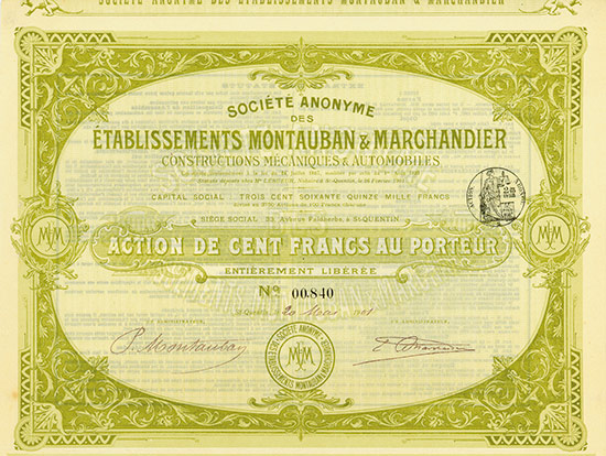 Société Anonyme des Établissements Montauban & Marchandier Cónstructions Mécaniques & Automobiles