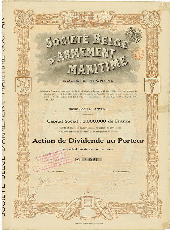 Société Belge d'Armement Maritime S.A. [8 Stück]
