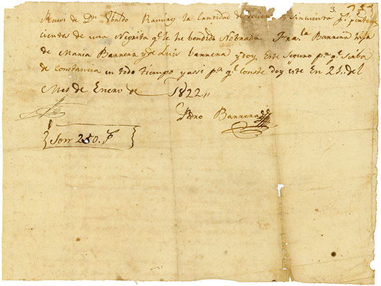 Peru - Sklavenverkaufsbrief