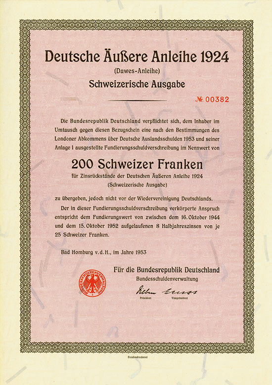 Deutsche Äußere Anleihe 1924 (Dawes-Anleihe)