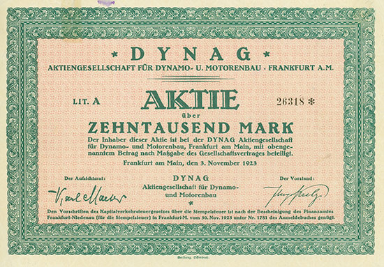 DYNAG Aktiengesellschaft für Dynamo- und Motorenbau 