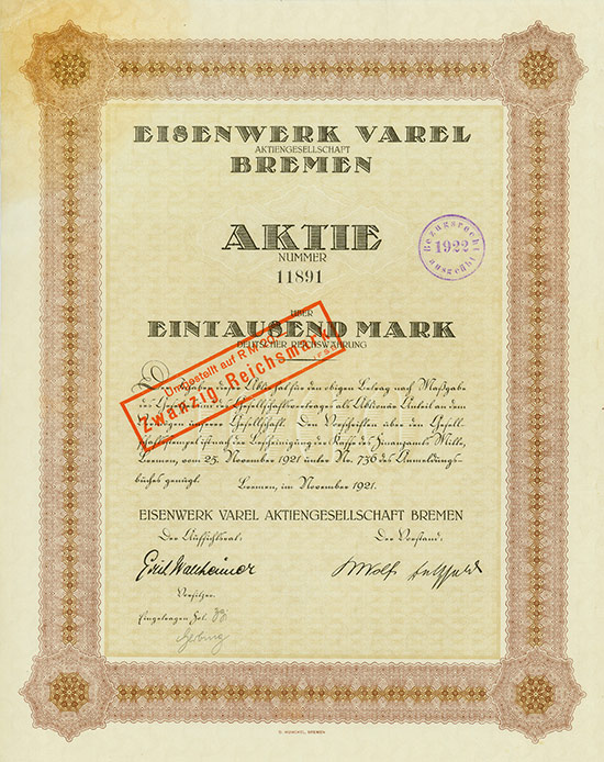 Eisenwerk Varel Aktiengesellschaft Bremen