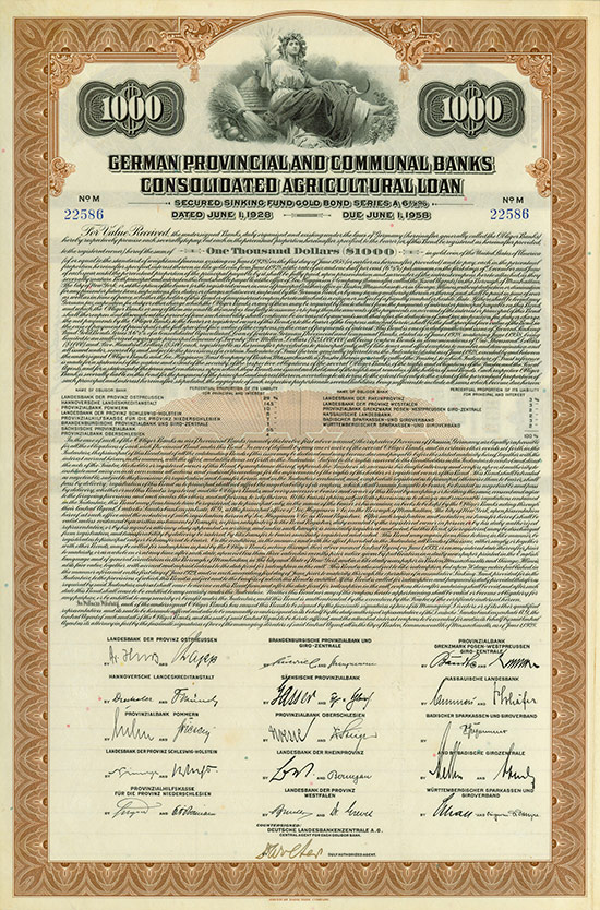 German Provincial and Communal Banks Consolidated Agricultural Loan