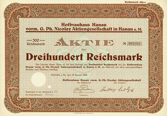 Hofbrauhaus Hanau vorm. G. Ph. Nicolay AG