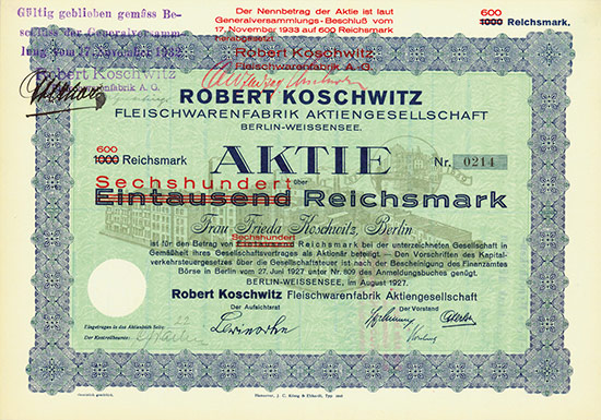 Robert Koschwitz Fleischwarenfabrik AG