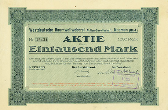 Westdeutsche Baumwollweberei AG