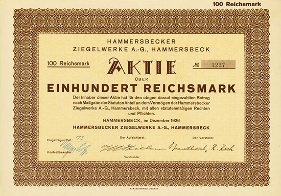 Hammersbecker Ziegelwerke A.-G.