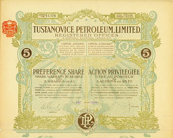 Tustanovice Petroleum, Limited