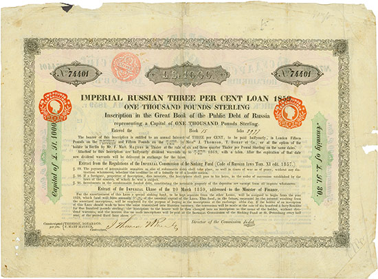 Imperial Russian 3 % Loan of 1859