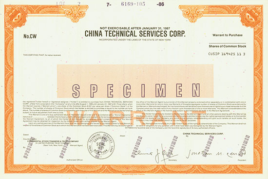 China Technical Services Corp.