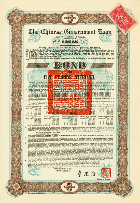Chinese Government (Skoda Loan II, Kuhlmann 700 C)