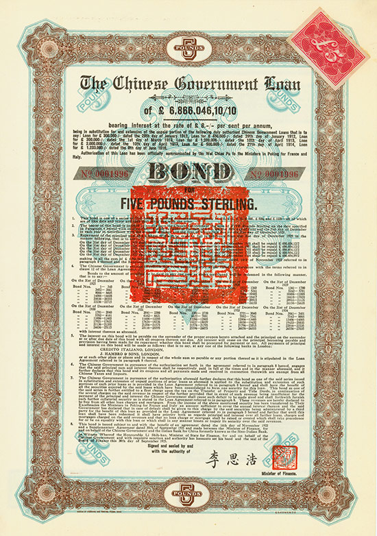 Chinese Government (Skoda Loan II, Kuhlmann 700 F)
