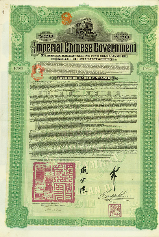 Imperial Chinese Government (Hukuang Railways, Kuhlmann 233/234) [2 Stück]