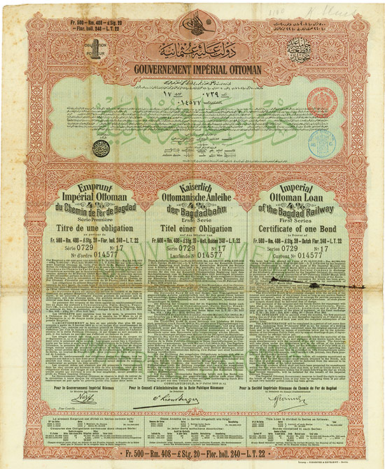 Kaiserlich Ottomanische Gesellschaft der Bagdadbahn / Imperial Ottoman Company of the Bagdad Railway