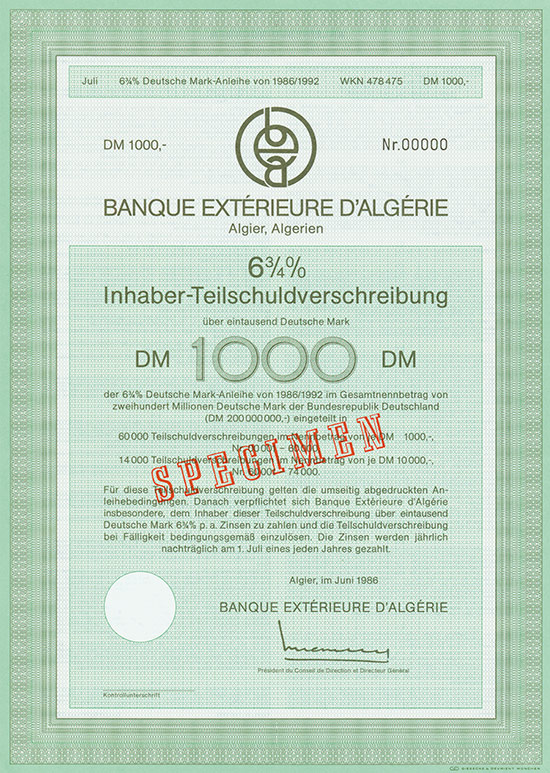 Banque extérieure d'Algérie [2 Stück]