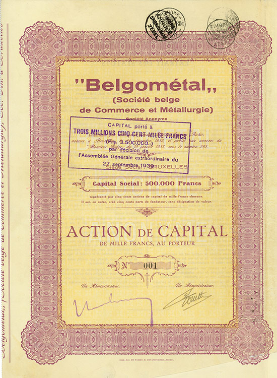 Belgométal Société Anonyme (Société Belge de Commerce et Métallurgie)