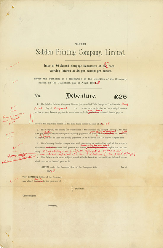 Sabden Printing Company, Limited