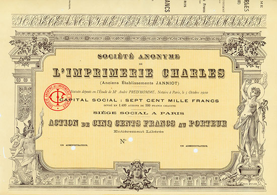 Société Anonyme de L'Imprimerie Charles (Anciens Établissemenets JANNIOT)