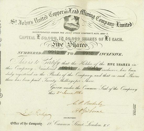 St. John's United Copper and Lead Mining Company, Limited