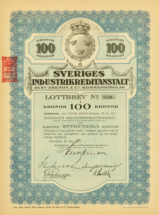 Sveriges Industrikreditanstalt Gust. Ericson & Co. Kommanditbolag