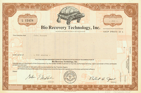 Bio Recovery Technology, Inc.